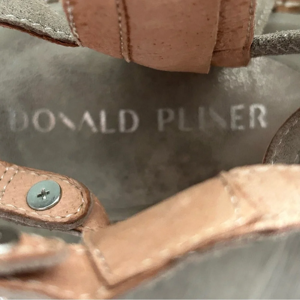 Donald J. Pliner Olive Suede Strappy Block Heel Sandal
